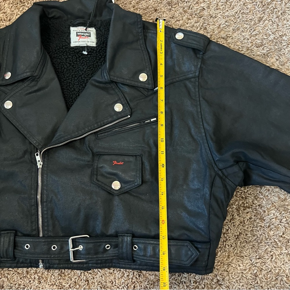 Wrangler Black Leather Biker Jacket - Picture 11 of 16